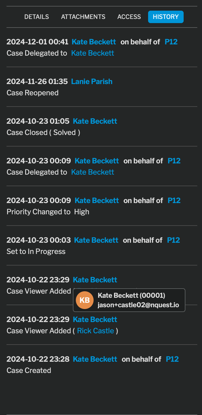 Case History Tab