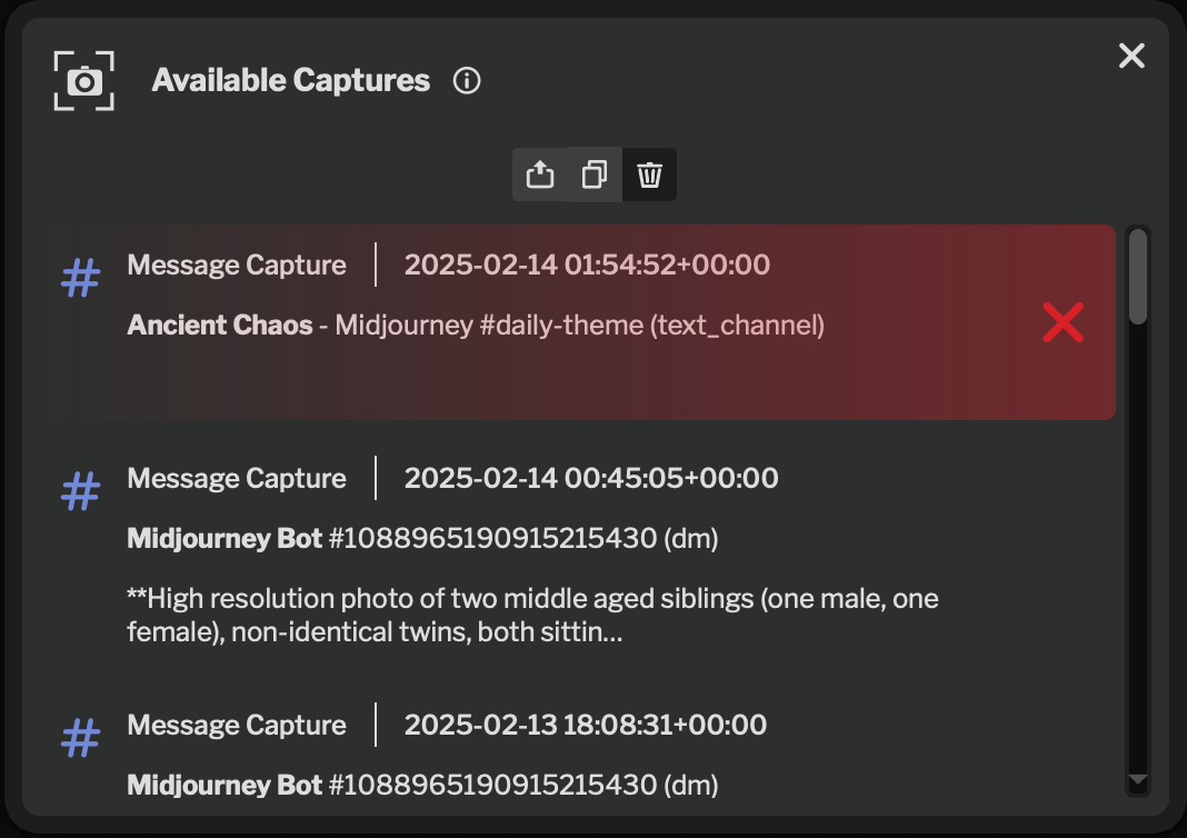 Capture Manager Delete