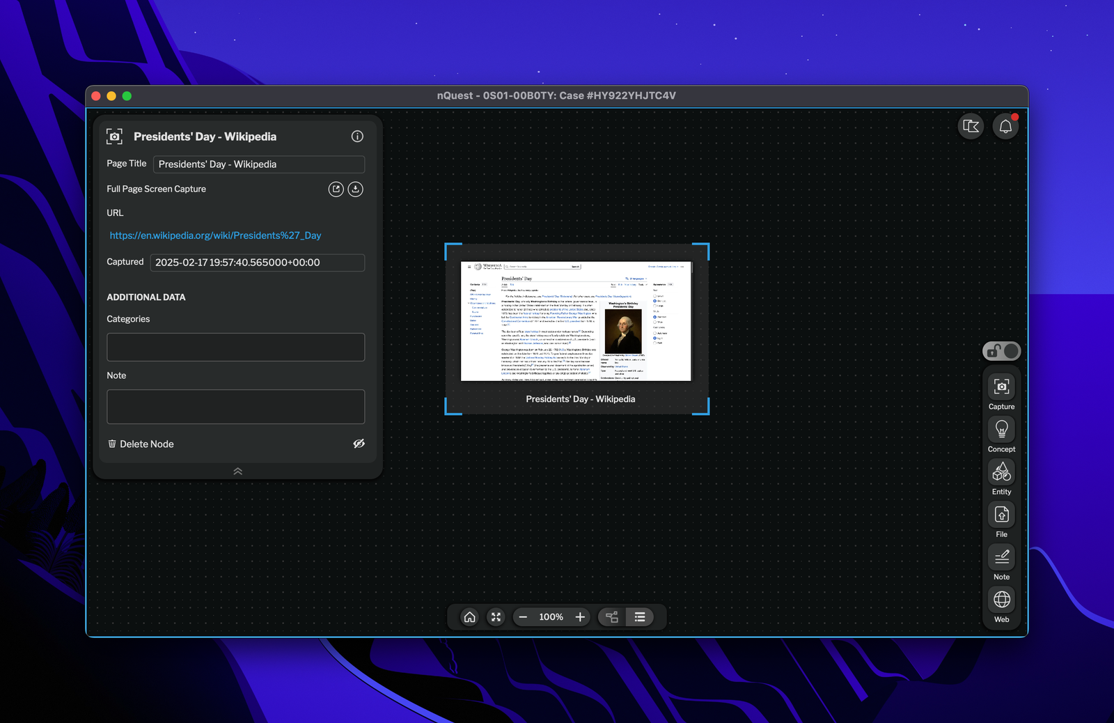 Page Capture Node in Graph